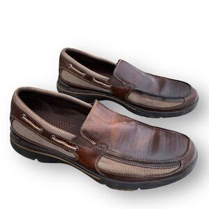 Rockport Adiprene By Adidas Brown Leather Loafers Shoes Men Size 11